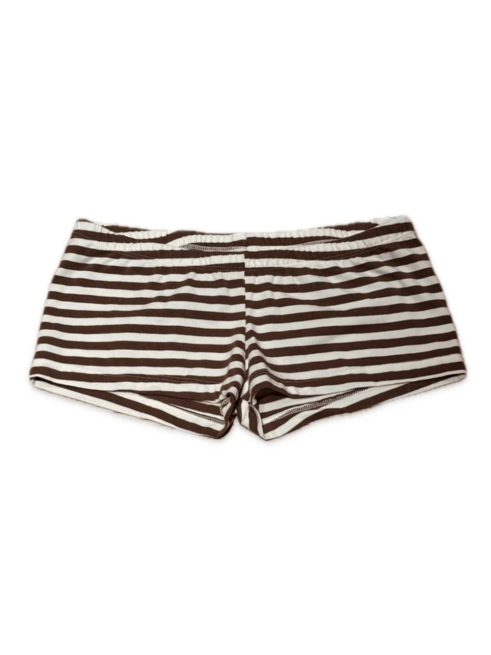 BRANDY MELVILLE STRIPED UNDERWEAR 2-PACK IN IVORY BROWN THICK STRIPES - Picture 4 of 4